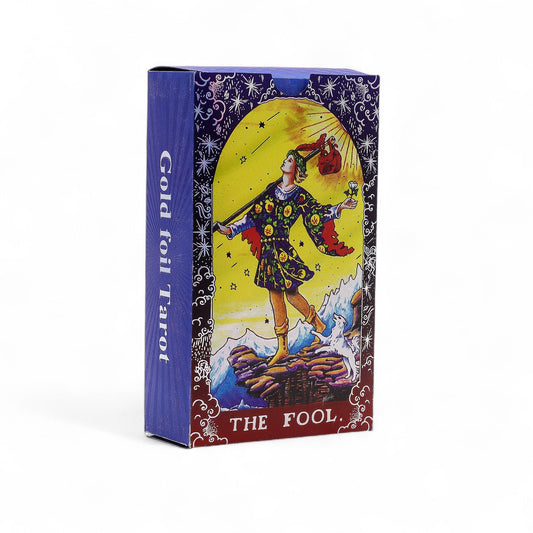 Blue Foil Tarot Card Set - Mandala - with booklet