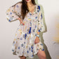 Nomad Sari Evil Eye Dress – White, Blue & Gold – Size L/XL