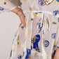 Nomad Sari Evil Eye Dress – White, Blue & Gold – Size M/L