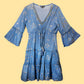 Nomad Sari Sea Blue & Gold Fish Print Dress (L/XL)