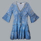 Nomad Sari Sea Blue & Gold Fish Print Dress (M/L)