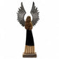 Large Mango Wood Gardian Angel Metal Wings & Enamel Detail