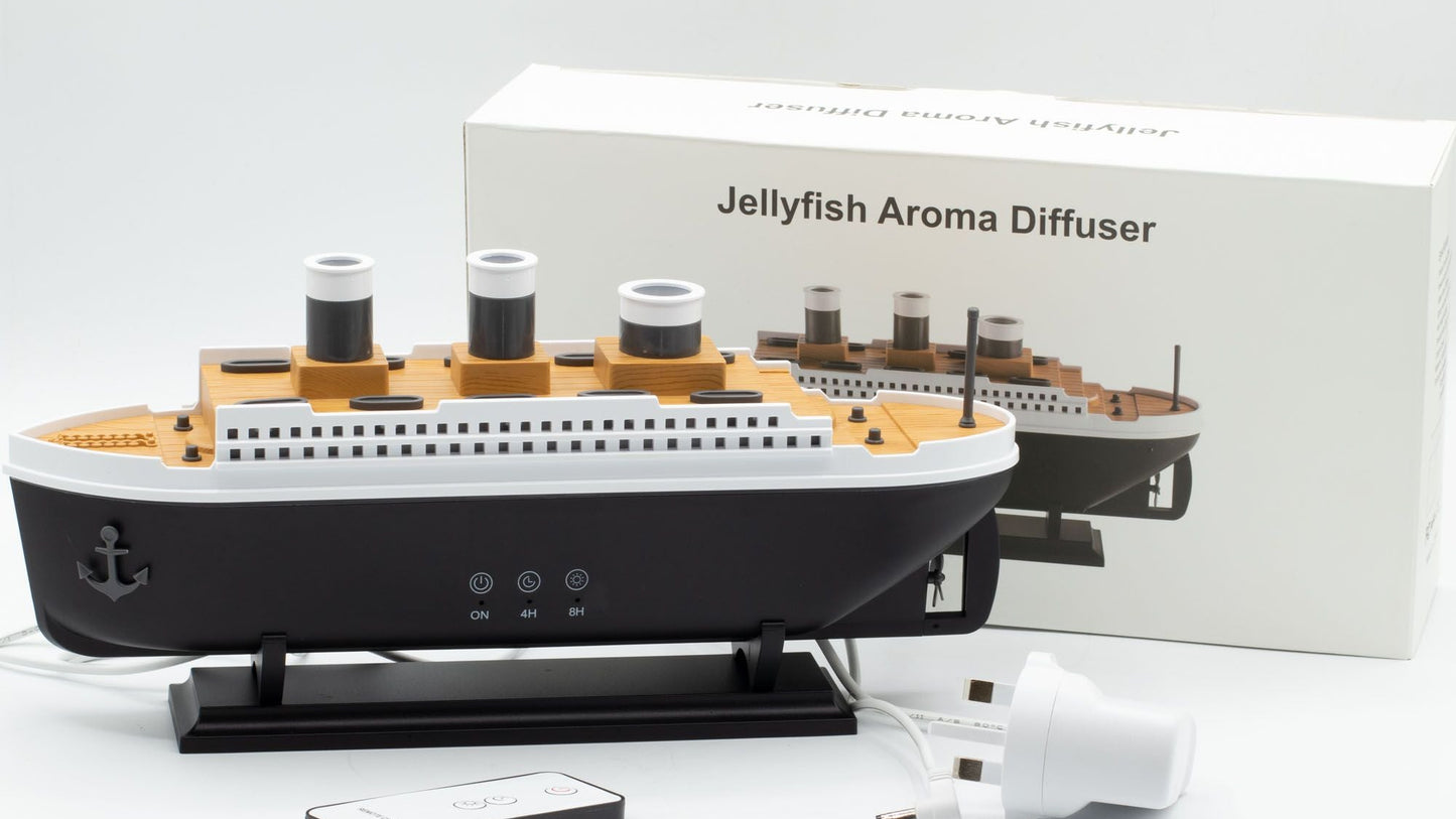 Ship Model Puff Effect Aroma Diffuser with Colour-Changing LED
